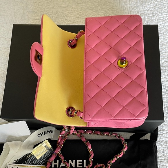 ‼️SOLD‼️Chanel 21S Pink Mini Rectangle Classic - Picture 9 of 12